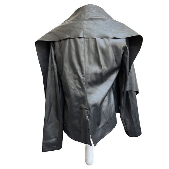 Jacket Cardigan Blazer  faux leather‎ NWT black Small Orly S Lightweight - Picture 4 of 12